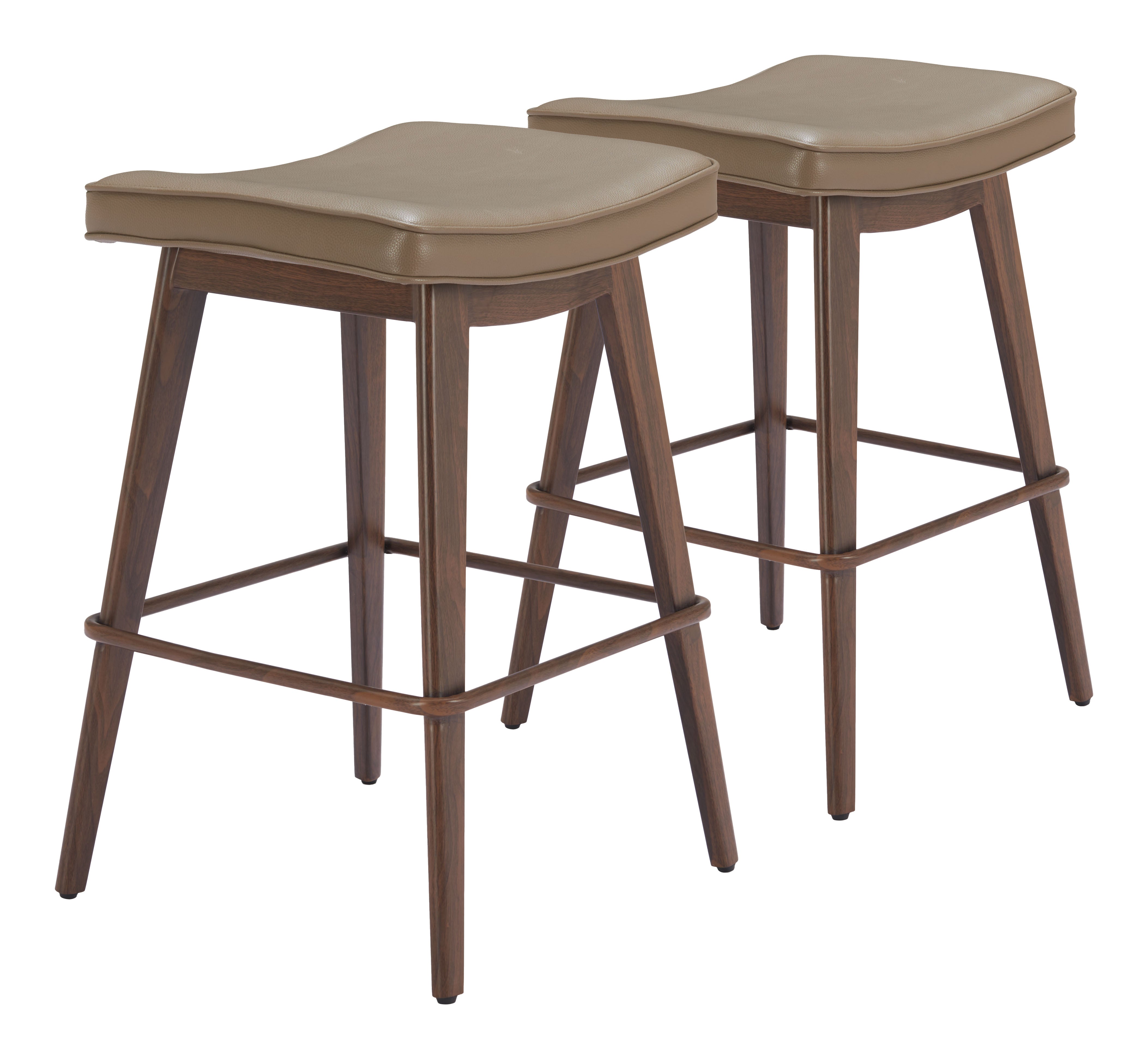 Divat Barstool (Set of 2) Taupe & Walnut