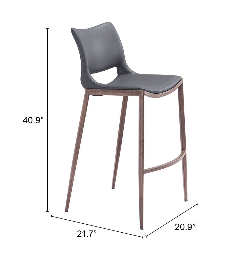 Ace Barstool (Set of 2) Dark Gray & Walnut - Cozy Roots Decor