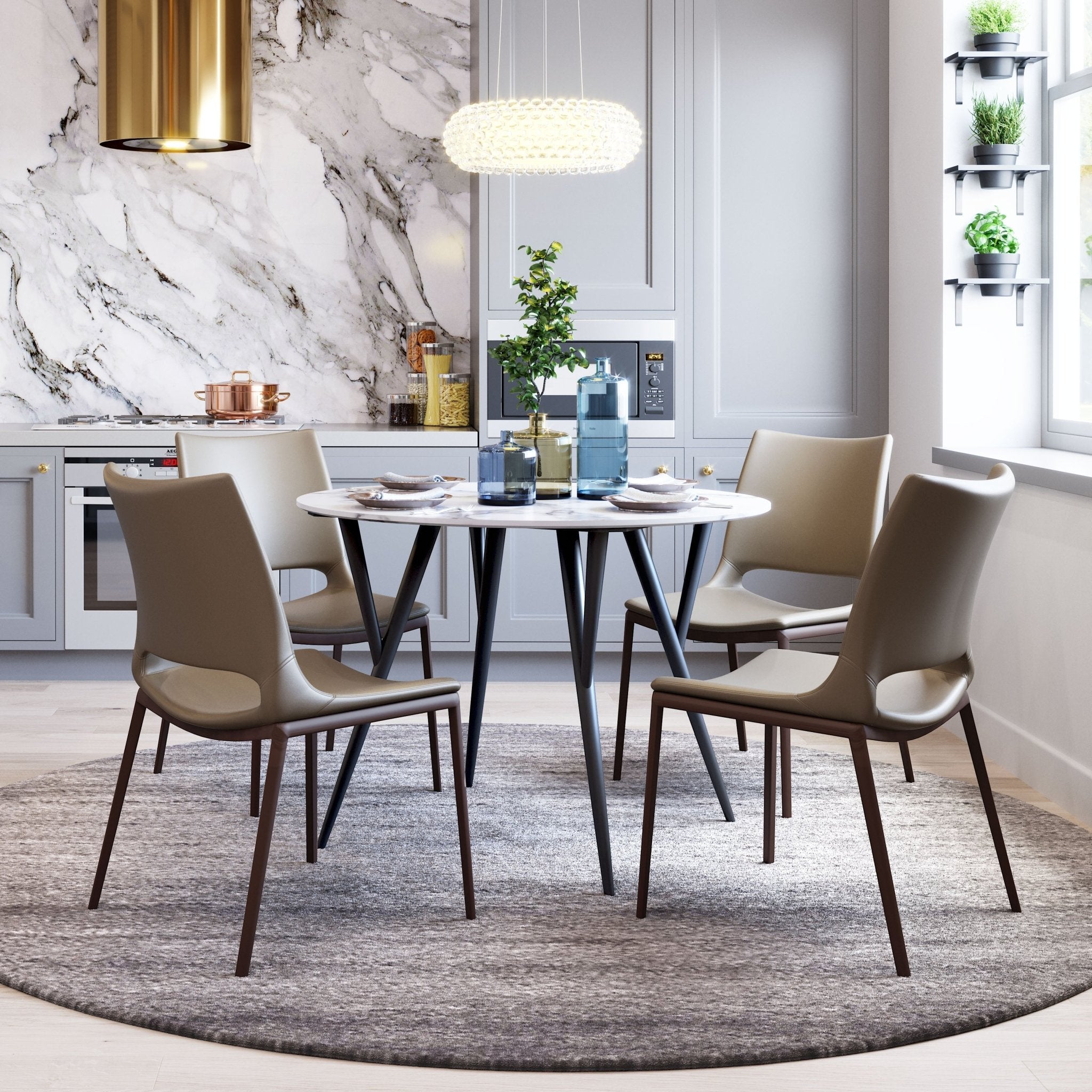 Ace Dining Chair (Set of 2) Brown & Walnut - Cozy Roots Decor