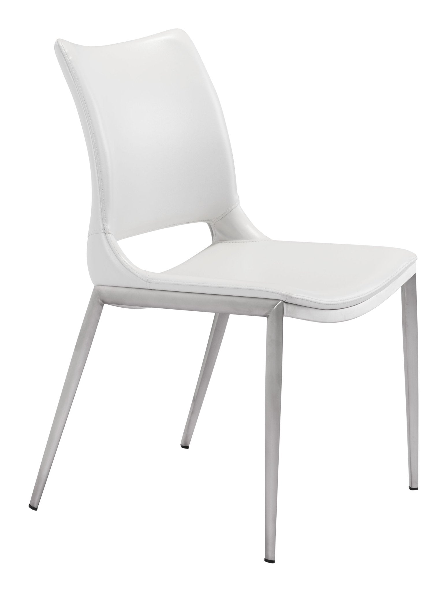 Ace Dining Chair (Set of 2) White & Silver - Cozy Roots Decor