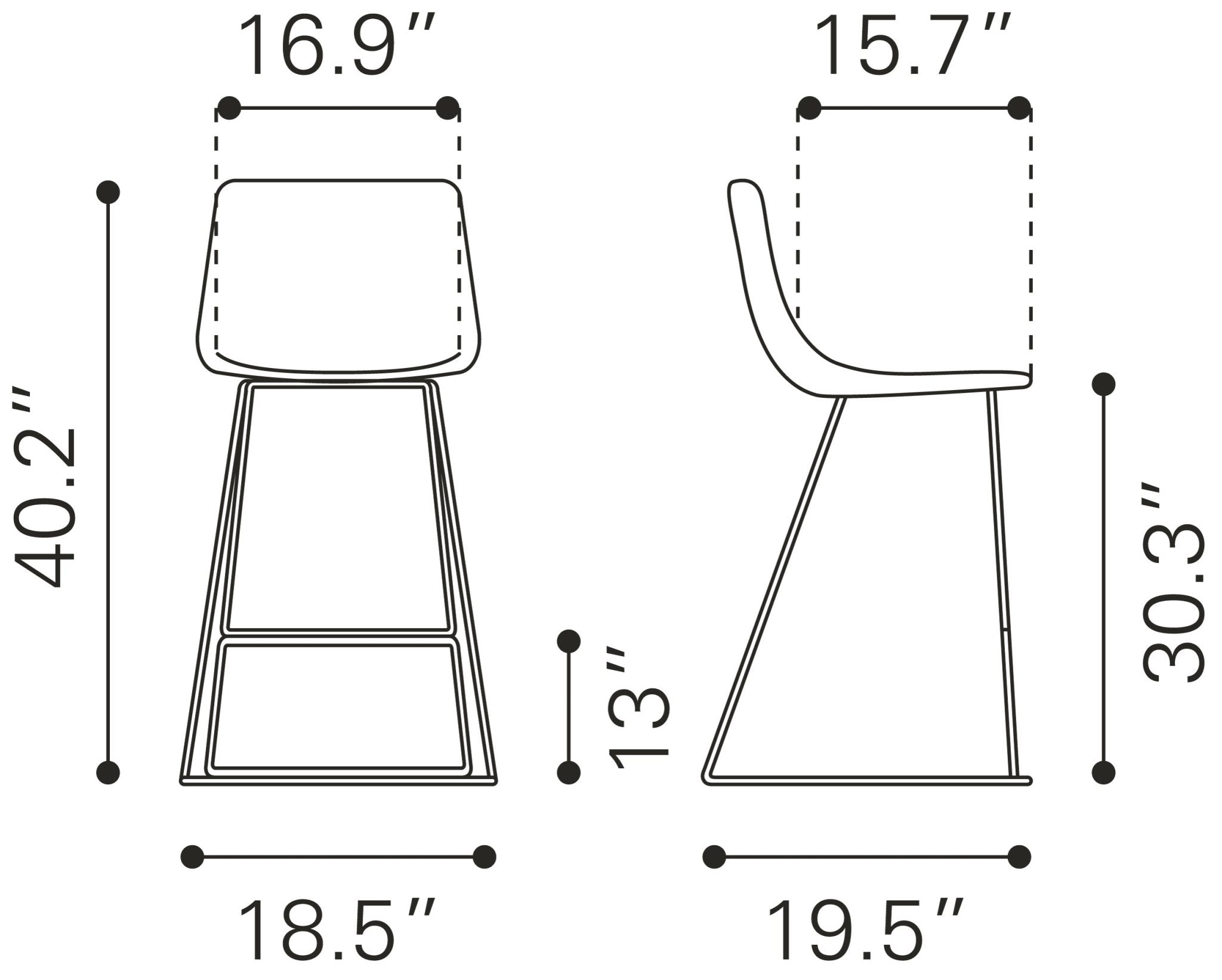 Adele Barstool (Set of 2) Black & Gold - Cozy Roots Decor