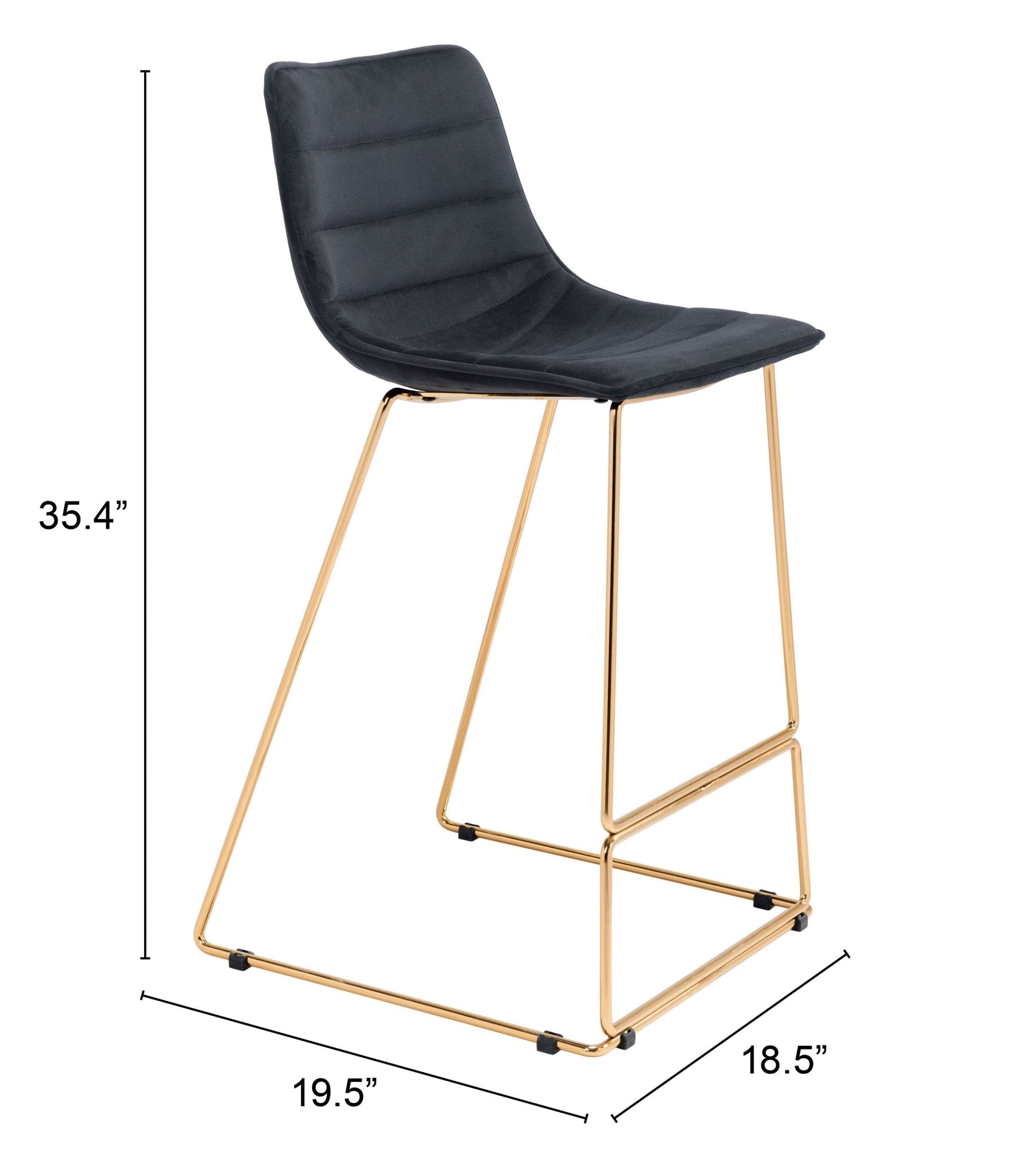 Adele Barstool (Set of 2) Black & Gold - Cozy Roots Decor