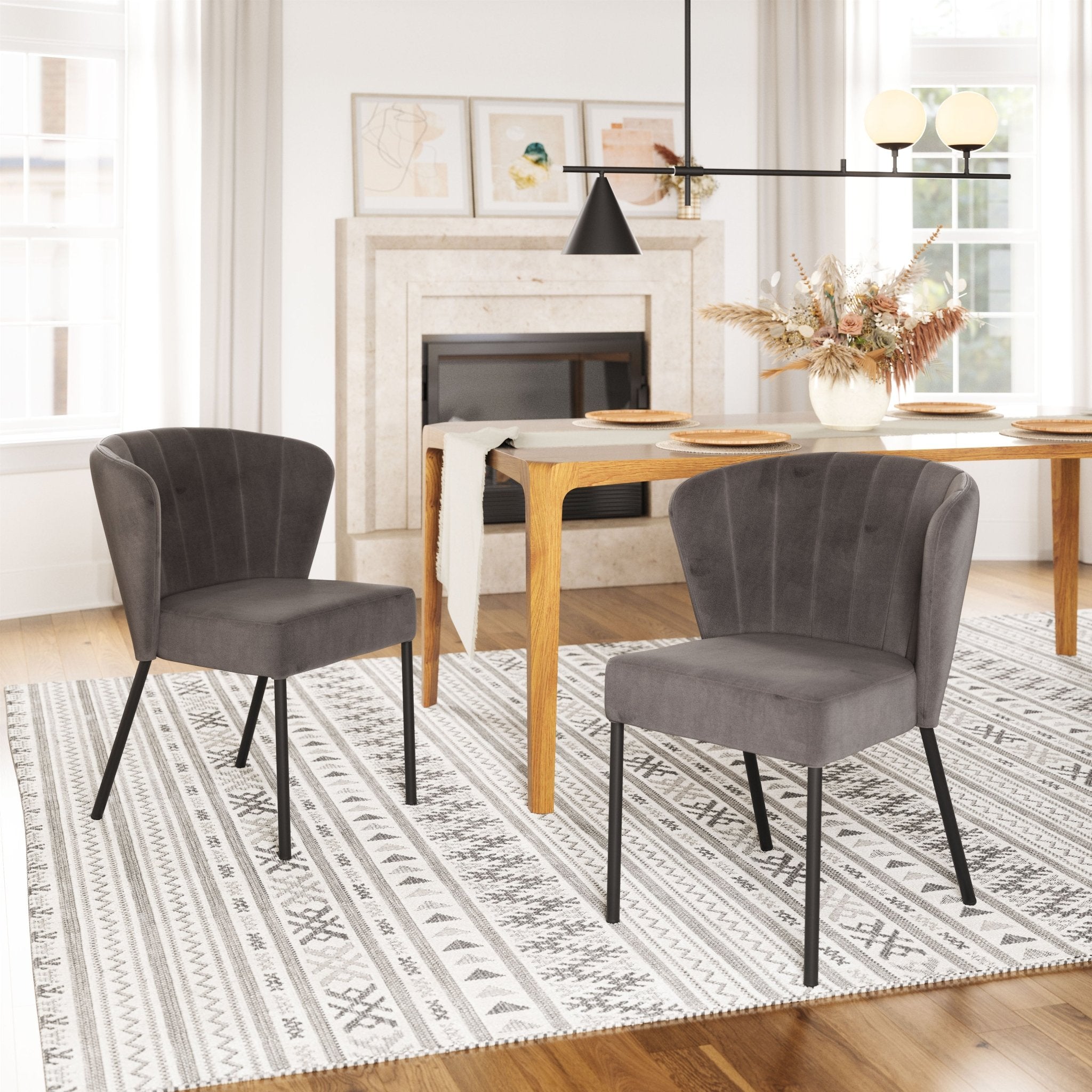Aimee Dining Chair (Set of 2) Gray - Cozy Roots Decor