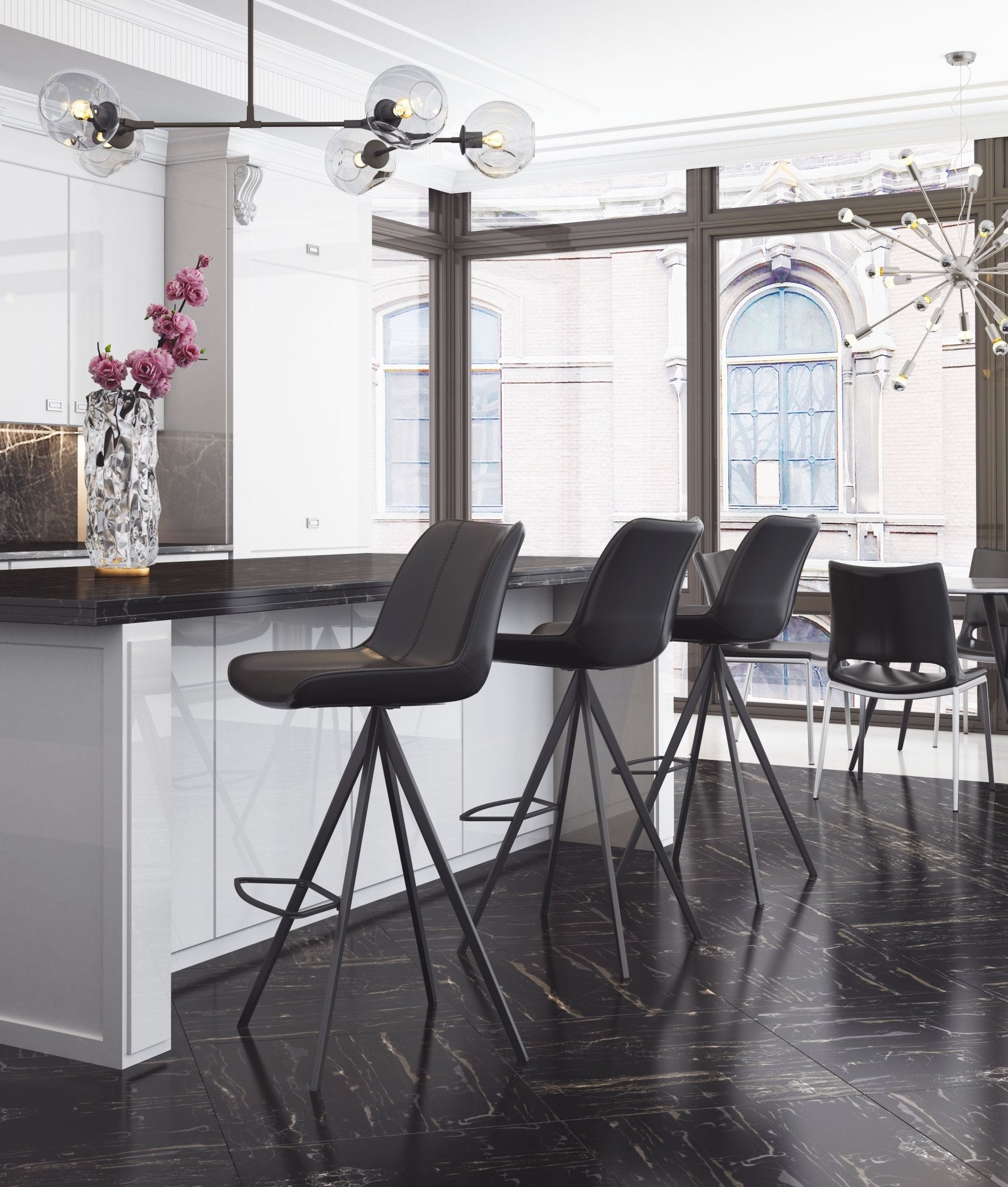 Aki Barstool (Set of 2) Black - Cozy Roots Decor