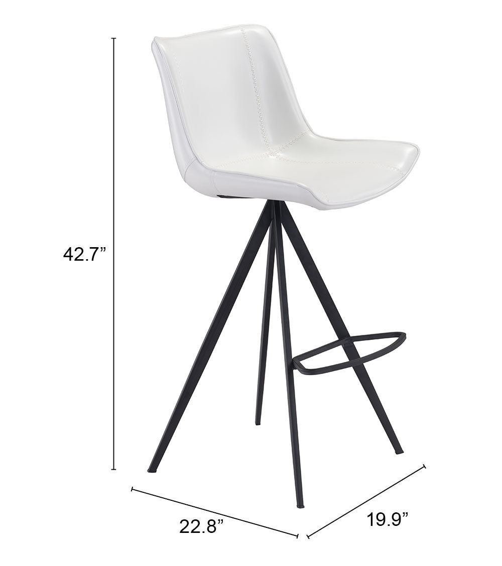 Aki Barstool (Set of 2) White & Black - Cozy Roots Decor