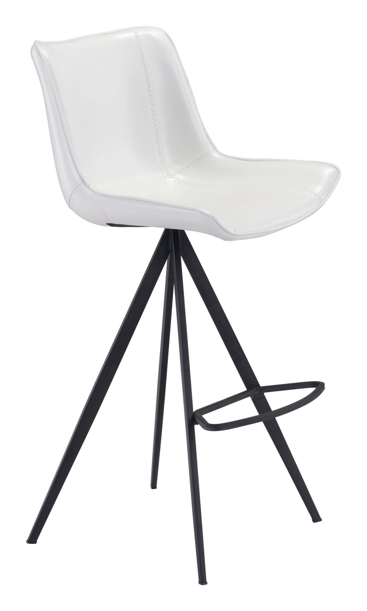 Aki Barstool (Set of 2) White & Black - Cozy Roots Decor