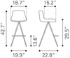 Aki Barstool (Set of 2) White & Black - Cozy Roots Decor