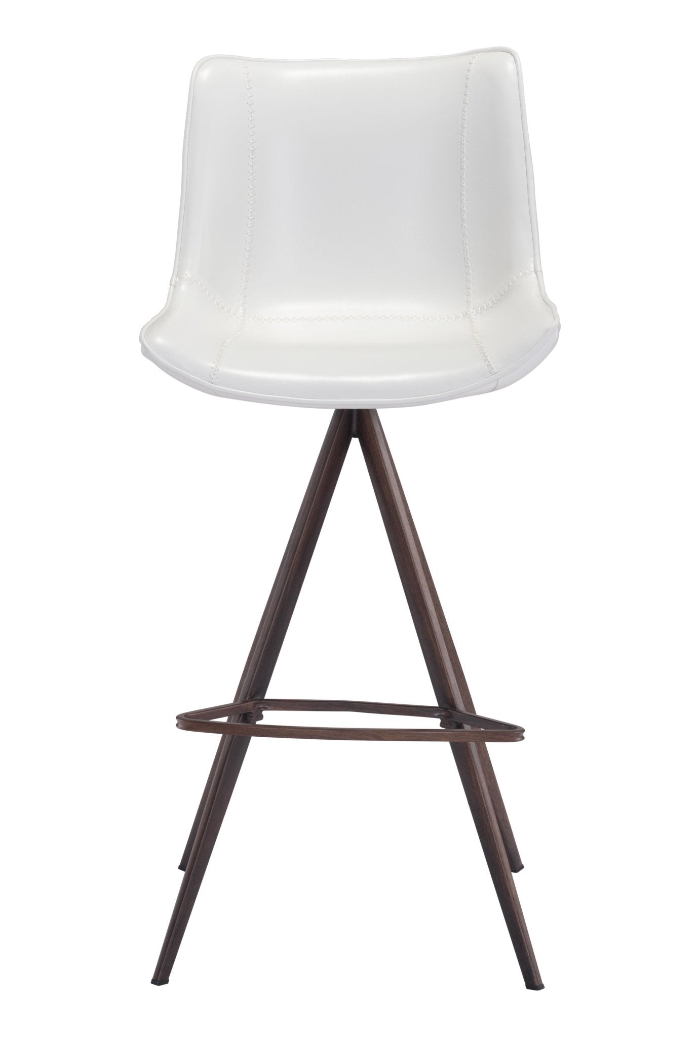 Aki Barstool (Set of 2) White & Walnut - Cozy Roots Decor