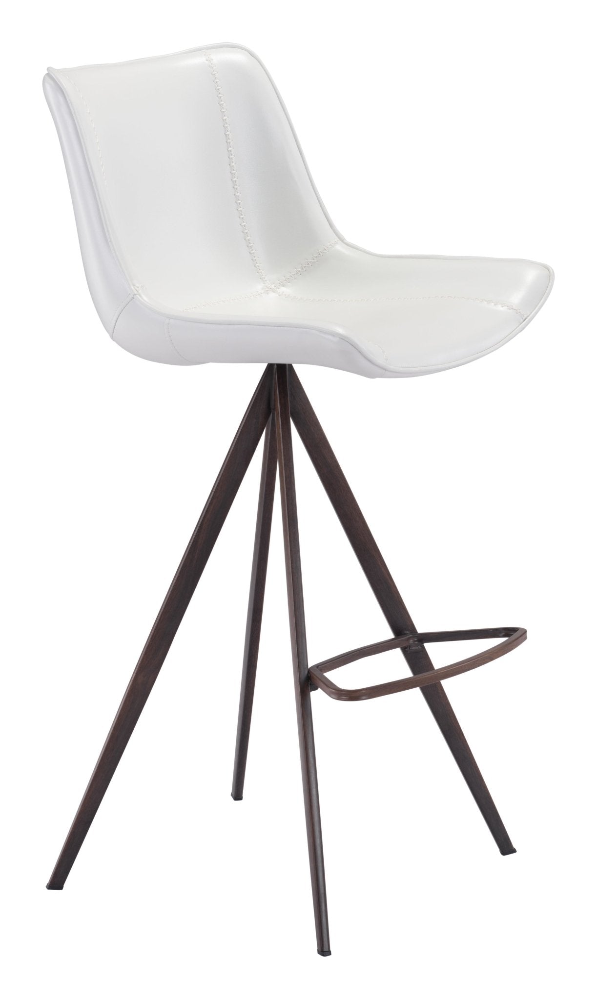 Aki Barstool (Set of 2) White & Walnut - Cozy Roots Decor