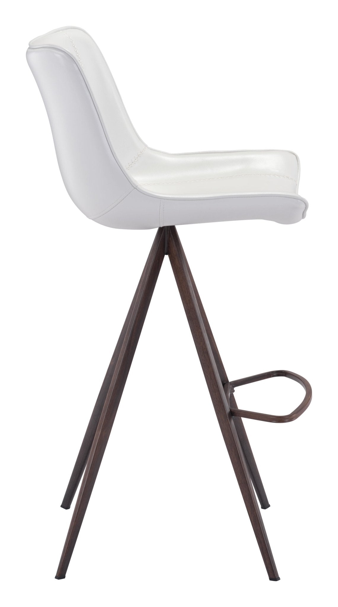 Aki Barstool (Set of 2) White & Walnut - Cozy Roots Decor
