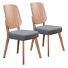 Alberta Dining Chair (Set of 2) Walnut & Dark Gray - Cozy Roots Decor