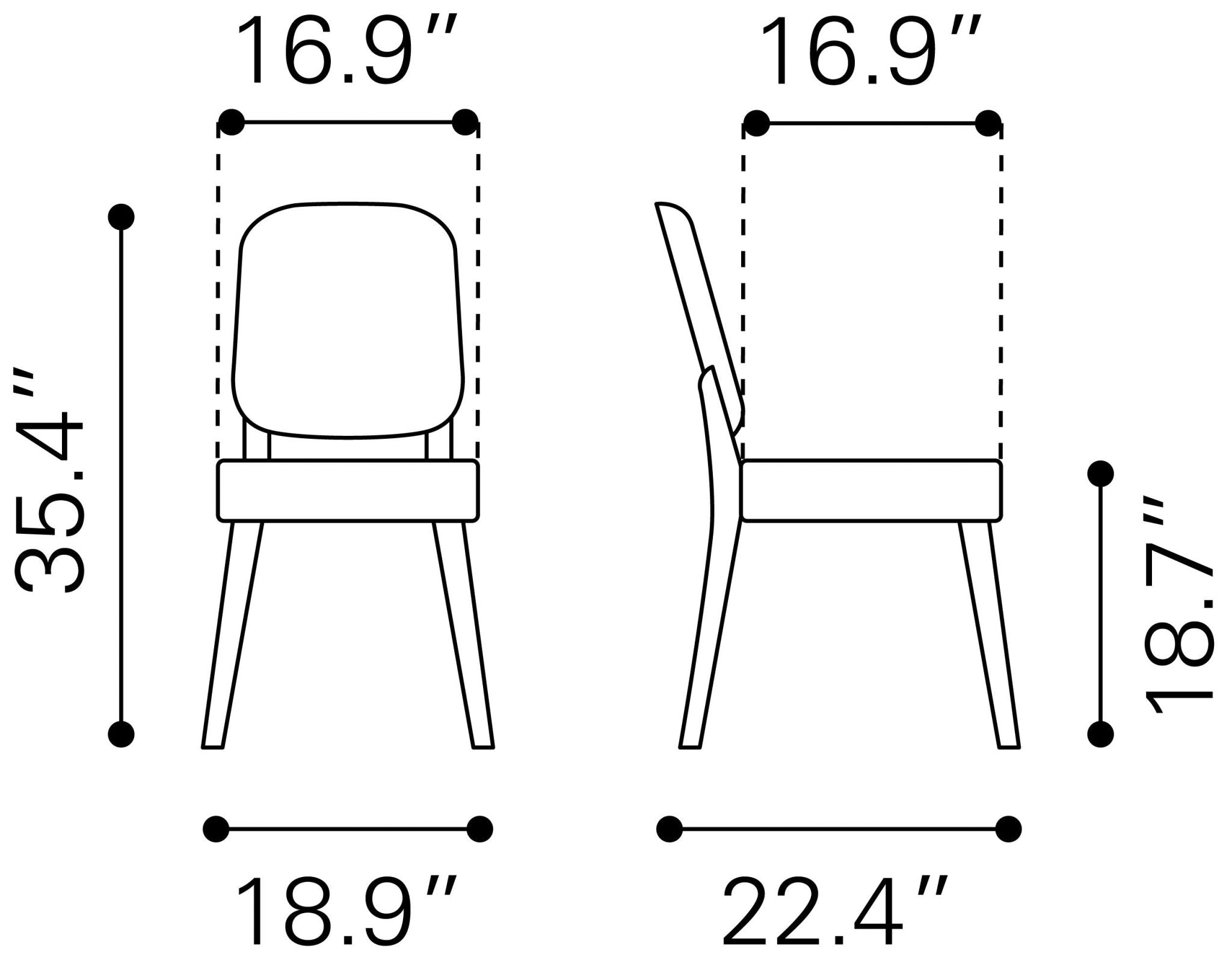 Alberta Dining Chair (Set of 2) Walnut & Dark Gray - Cozy Roots Decor