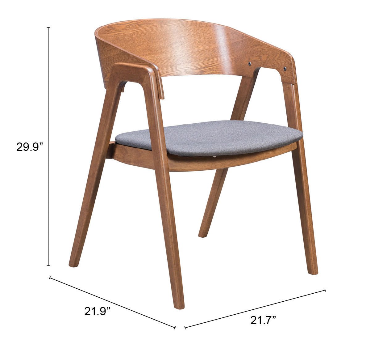 Alden Dining Arm Chair (Set of 2) Walnut & Dark Gray - Cozy Roots Decor