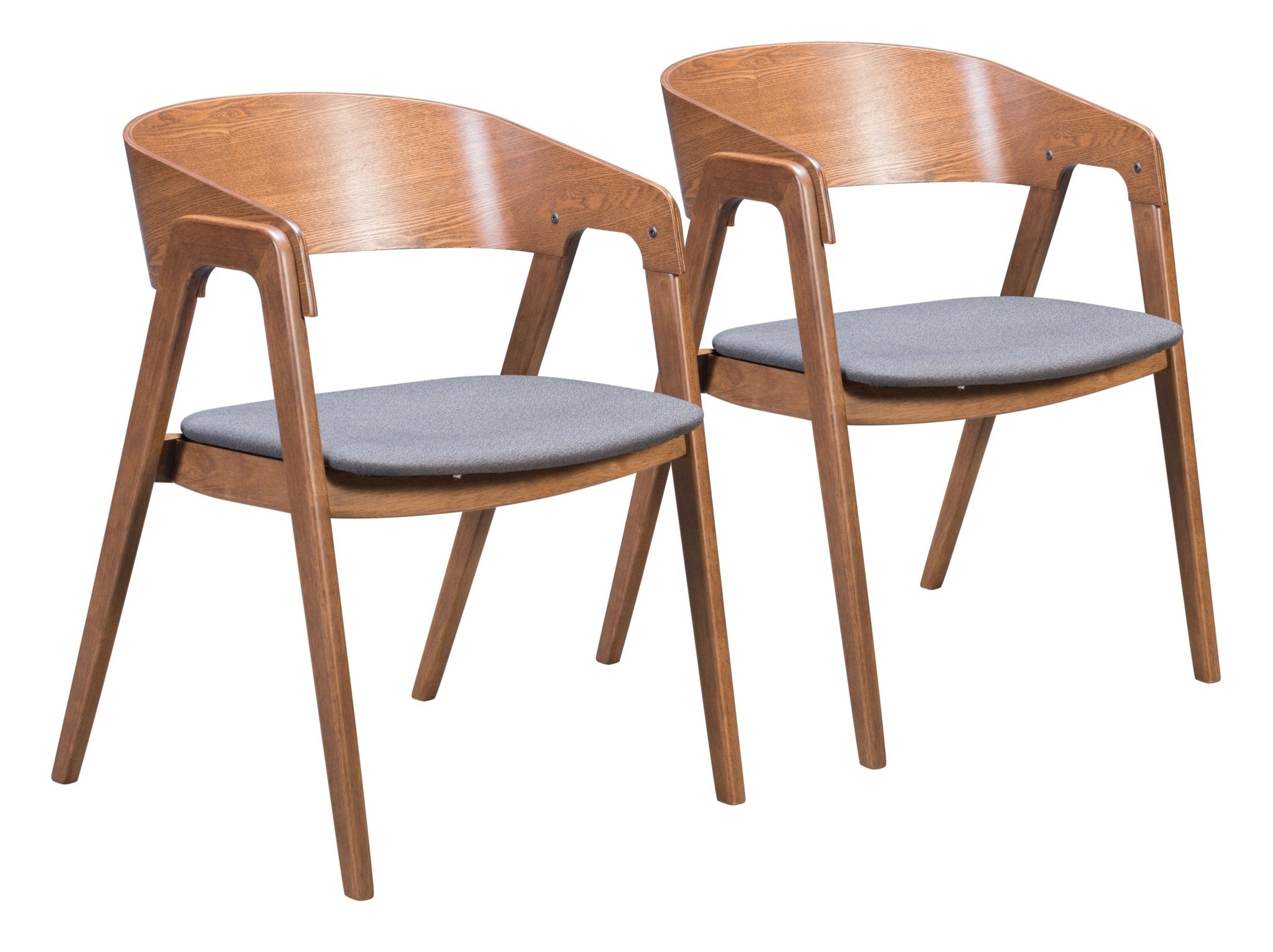 Alden Dining Arm Chair (Set of 2) Walnut & Dark Gray - Cozy Roots Decor