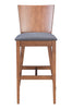 Ambrose Barstool (Set of 2) Walnut & Dark Gray - Cozy Roots Decor