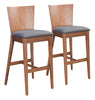 Ambrose Barstool (Set of 2) Walnut & Dark Gray - Cozy Roots Decor