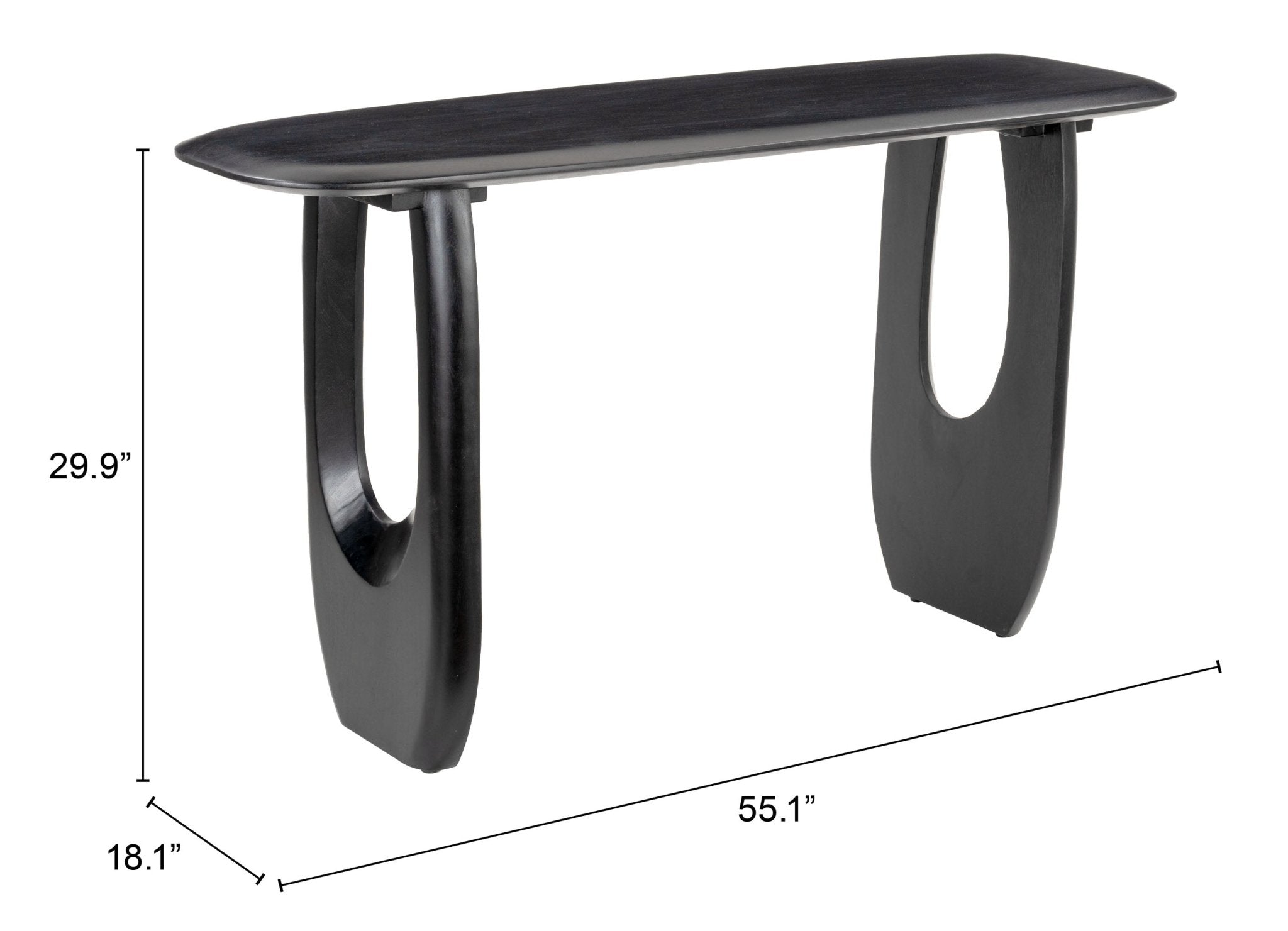 Arasan Console Table Black - Cozy Roots Decor