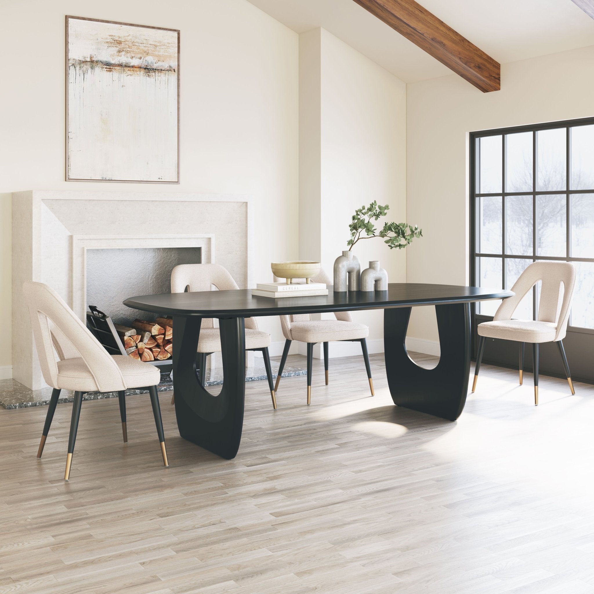 Artus Dining Chair Ivory - Cozy Roots Decor
