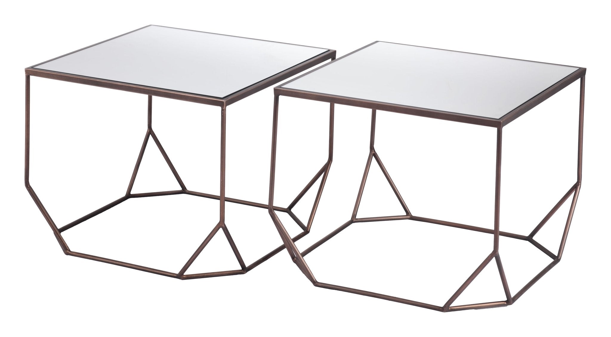 Arzon Coffee Table Set (2 - Piece) Bronze - Cozy Roots Decor