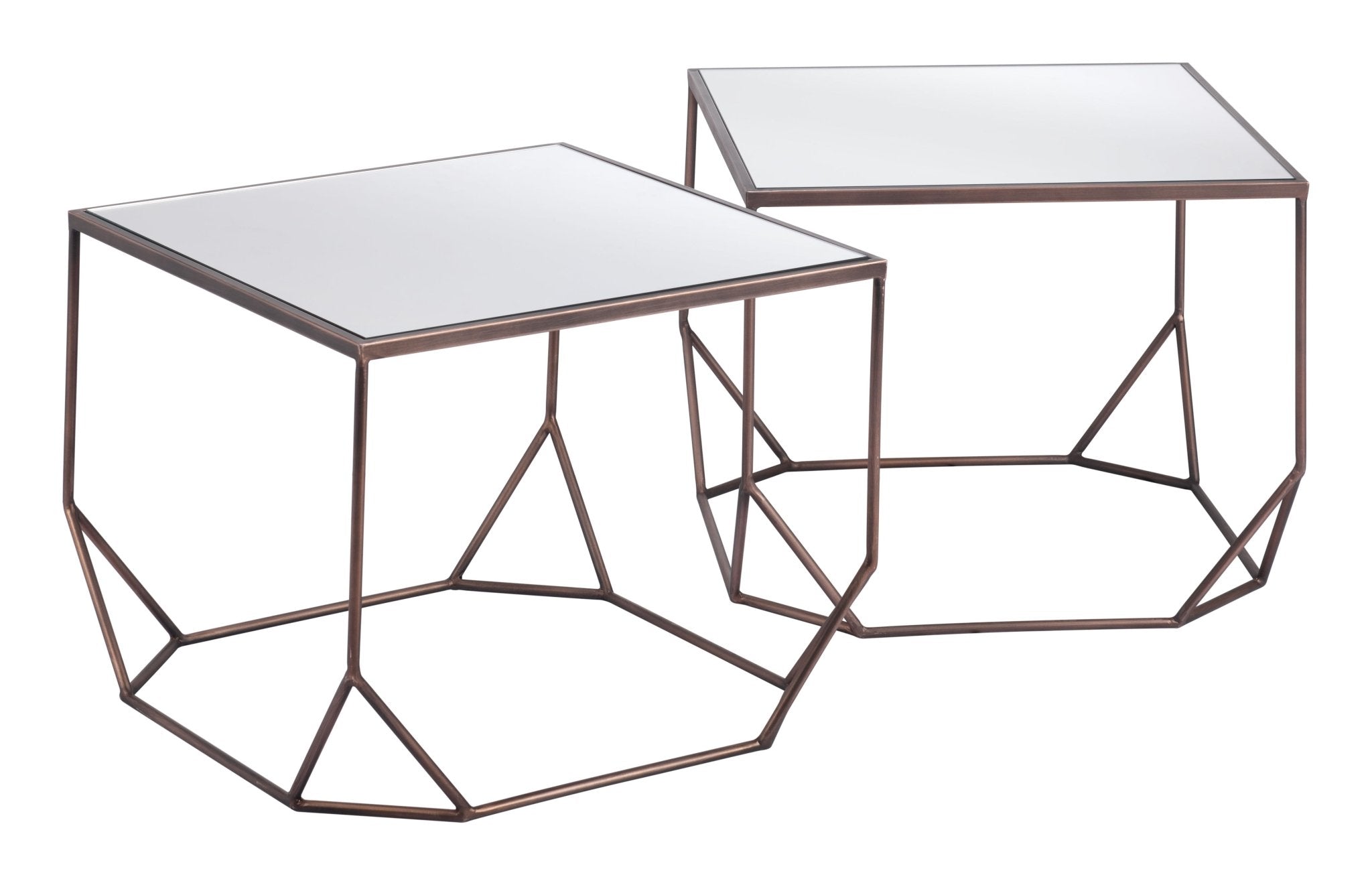 Arzon Coffee Table Set (2 - Piece) Bronze - Cozy Roots Decor