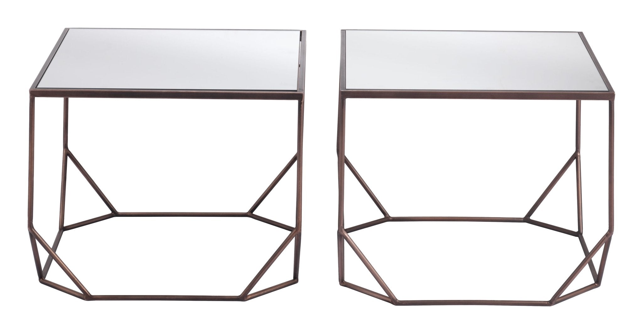 Arzon Coffee Table Set (2 - Piece) Bronze - Cozy Roots Decor