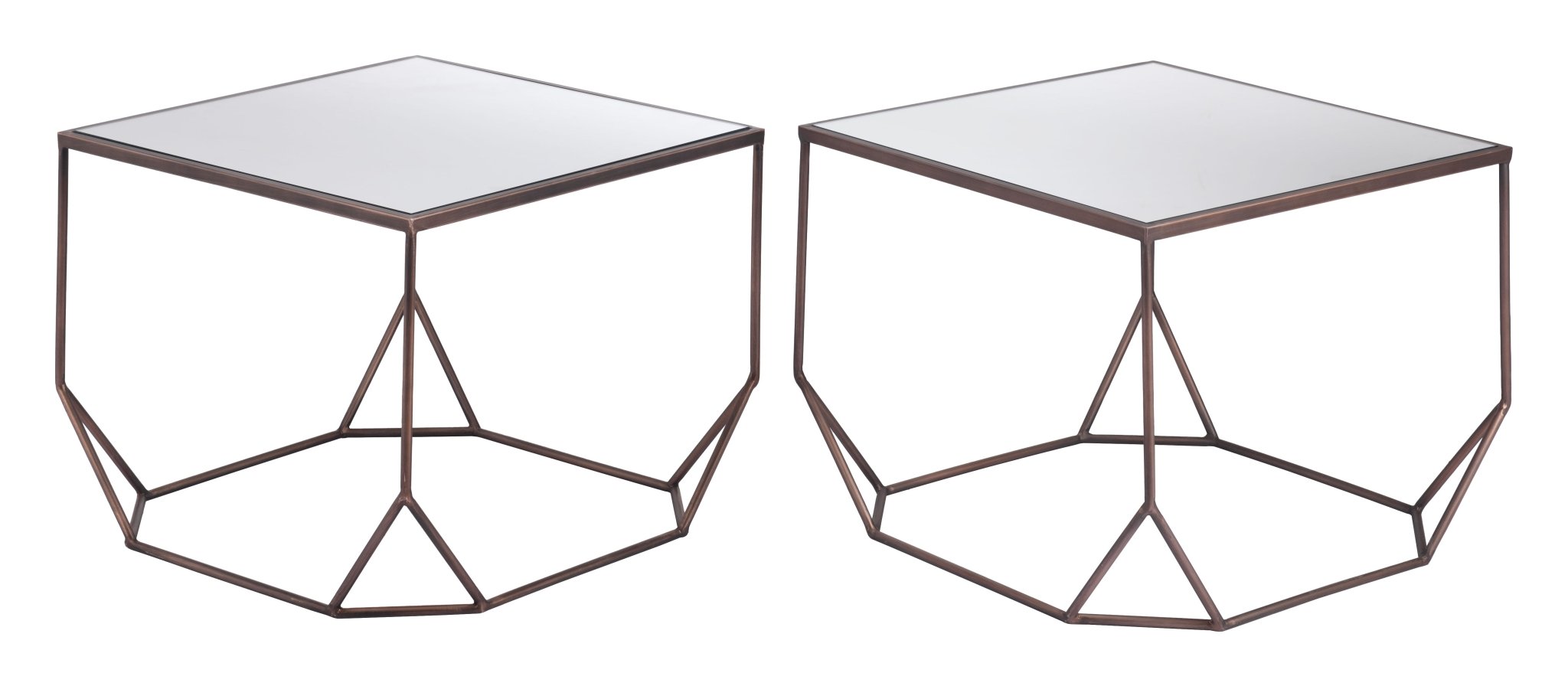 Arzon Coffee Table Set (2 - Piece) Bronze - Cozy Roots Decor