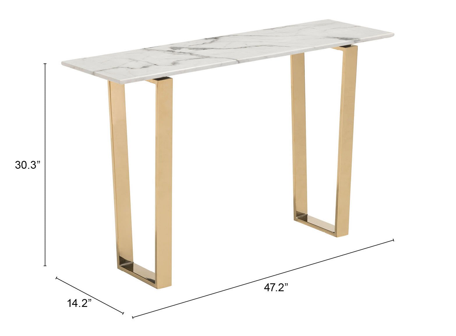 Atlas Console Table White & Gold - Cozy Roots Decor