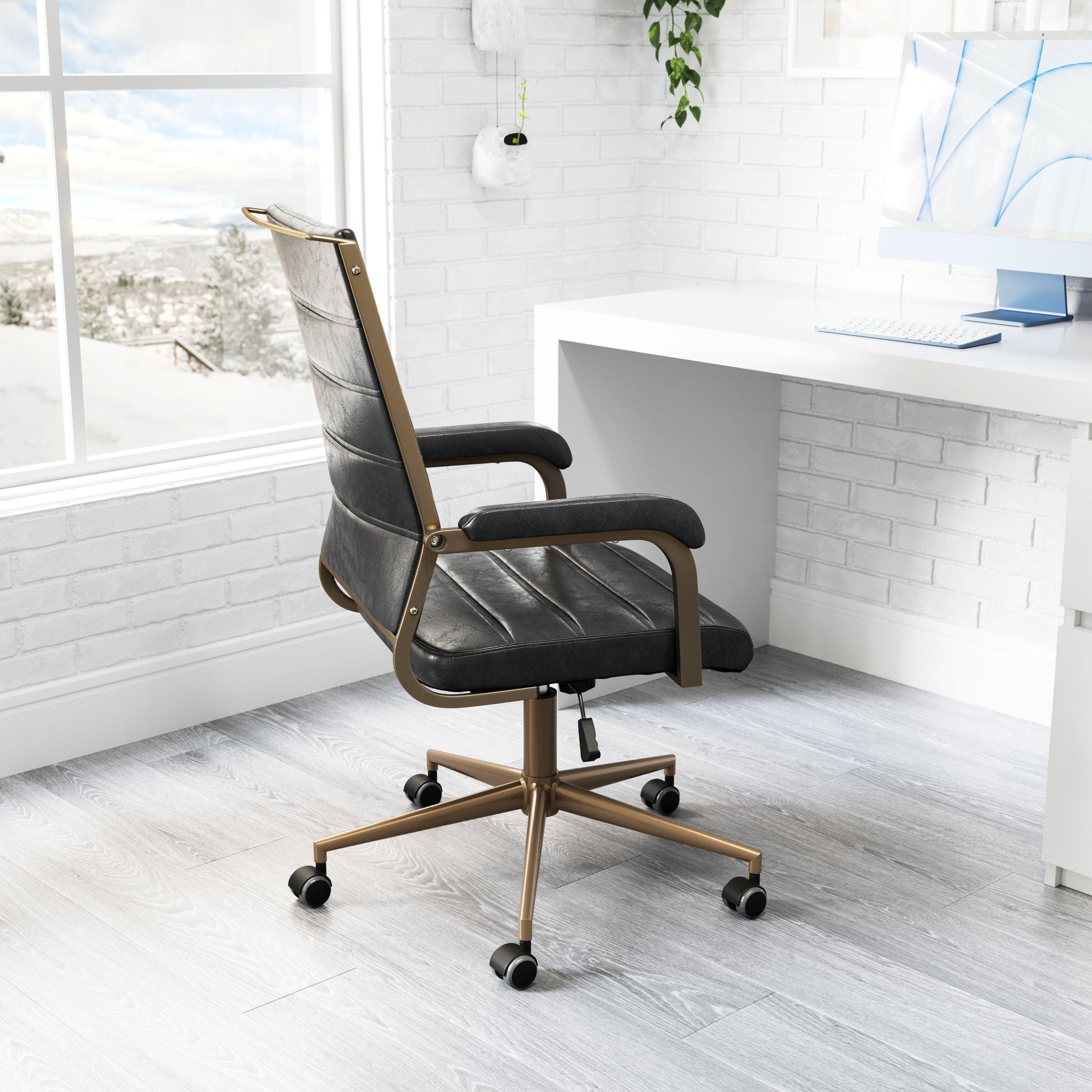 Auction Office Chair Vintage Black - Cozy Roots Decor