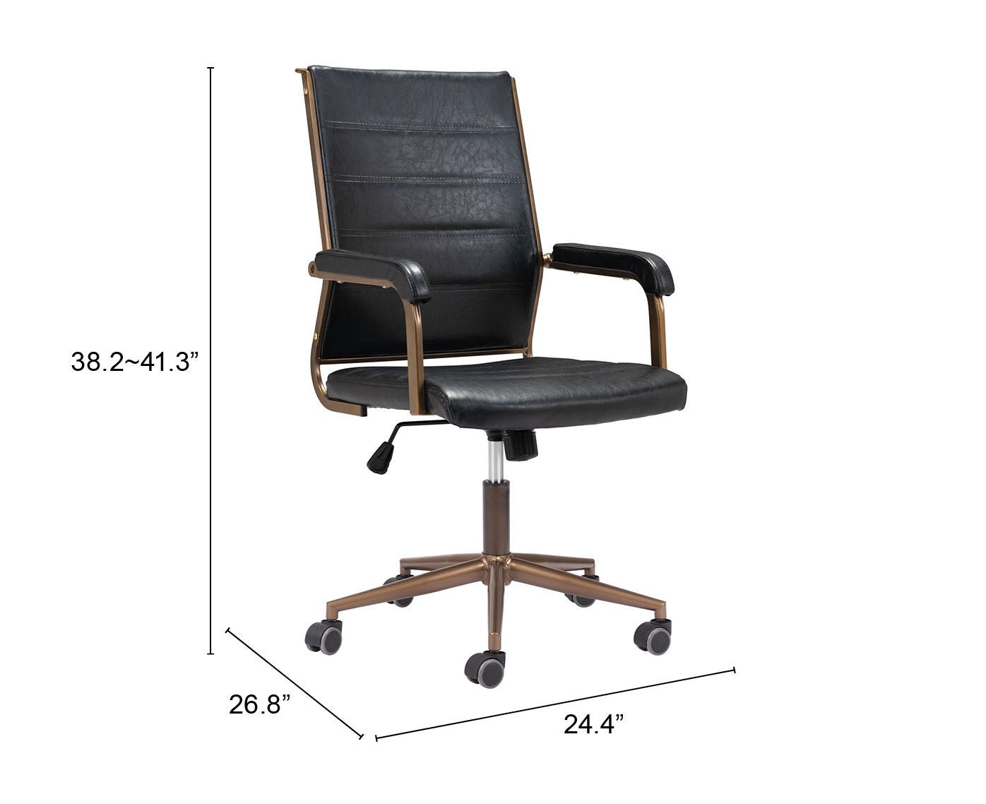 Auction Office Chair Vintage Black - Cozy Roots Decor