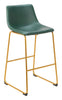 Augusta Barstool (Set of 2) Green & Gold - Cozy Roots Decor