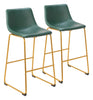 Augusta Barstool (Set of 2) Green & Gold - Cozy Roots Decor