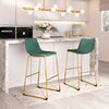Augusta Barstool (Set of 2) Green & Gold - Cozy Roots Decor
