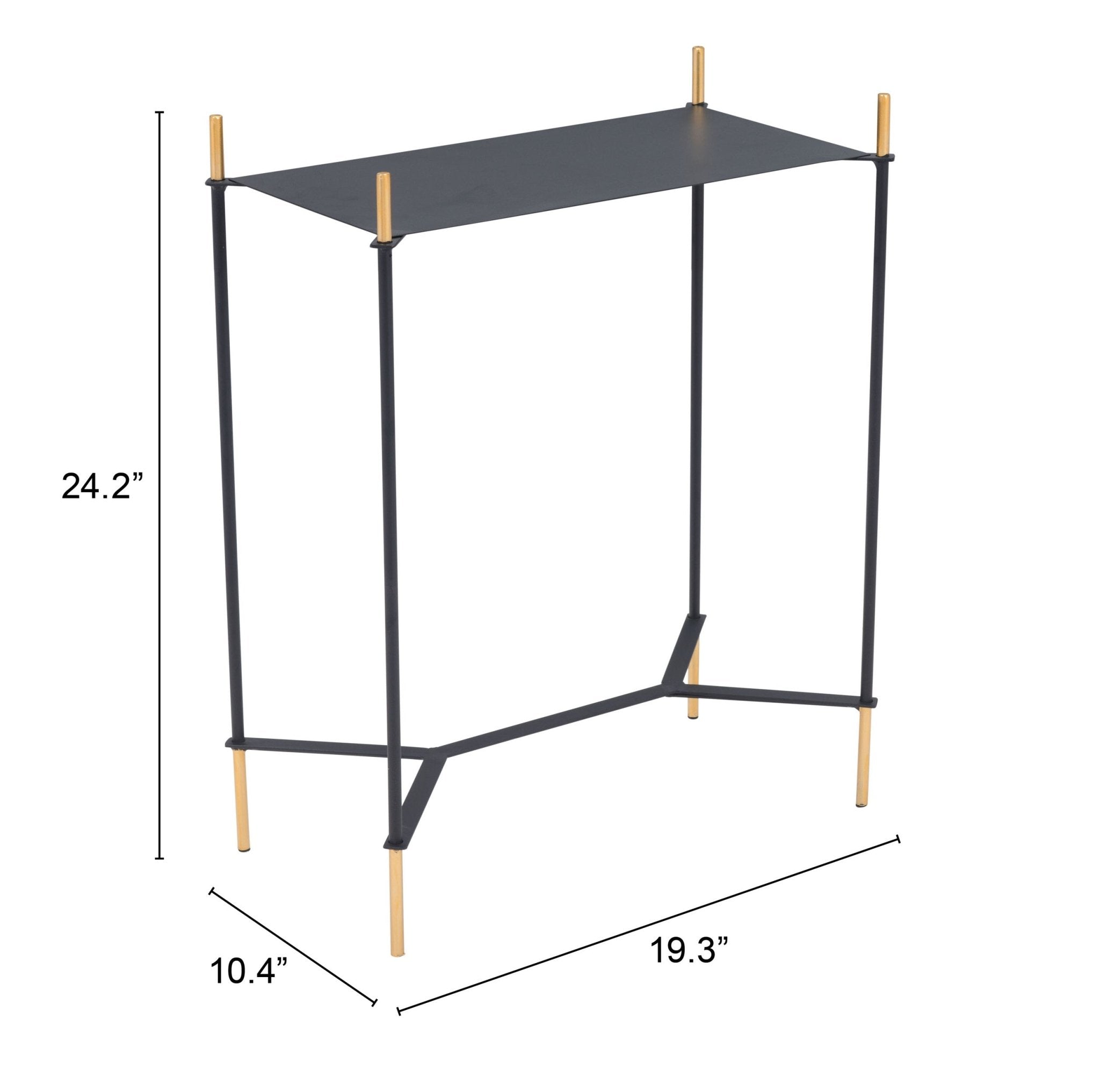 Austin Side Table Black & Gold - Cozy Roots Decor