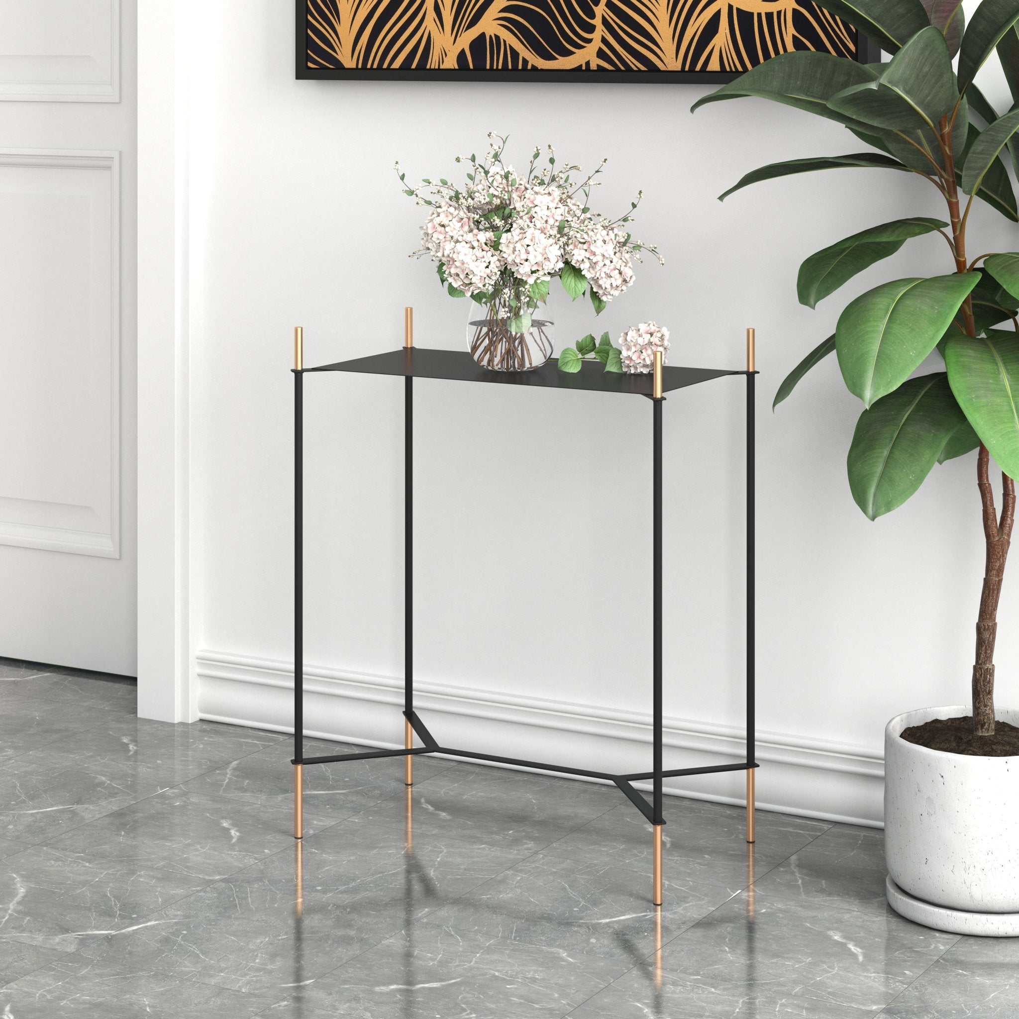Austin Side Table Black & Gold - Cozy Roots Decor
