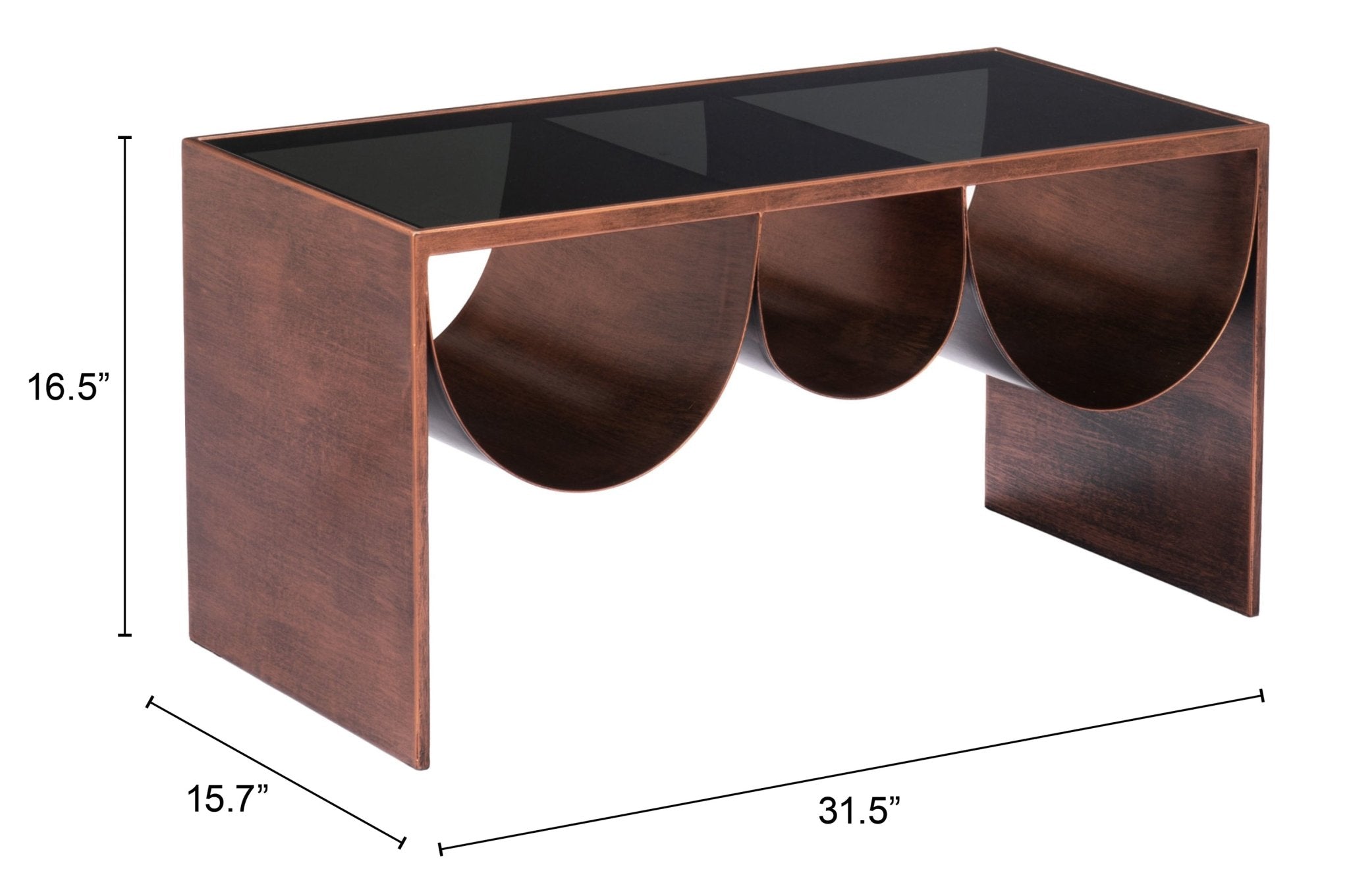 Aveiro Coffee Table Copper & Black - Cozy Roots Decor