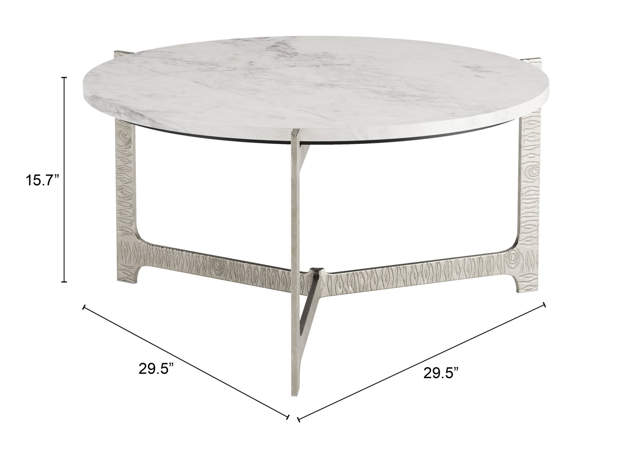 Barmas Coffee Table White & Silver - Cozy Roots Decor