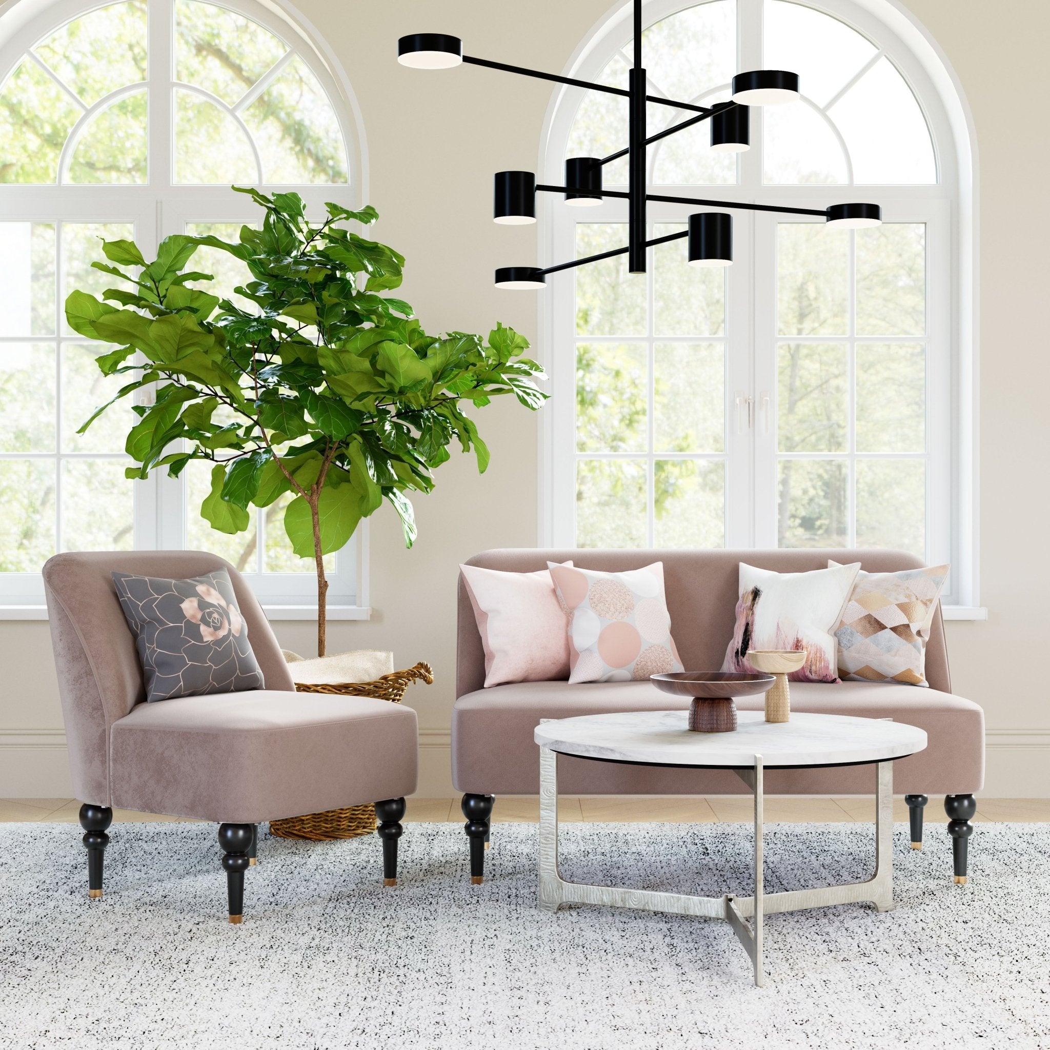 Barmas Coffee Table White & Silver - Cozy Roots Decor