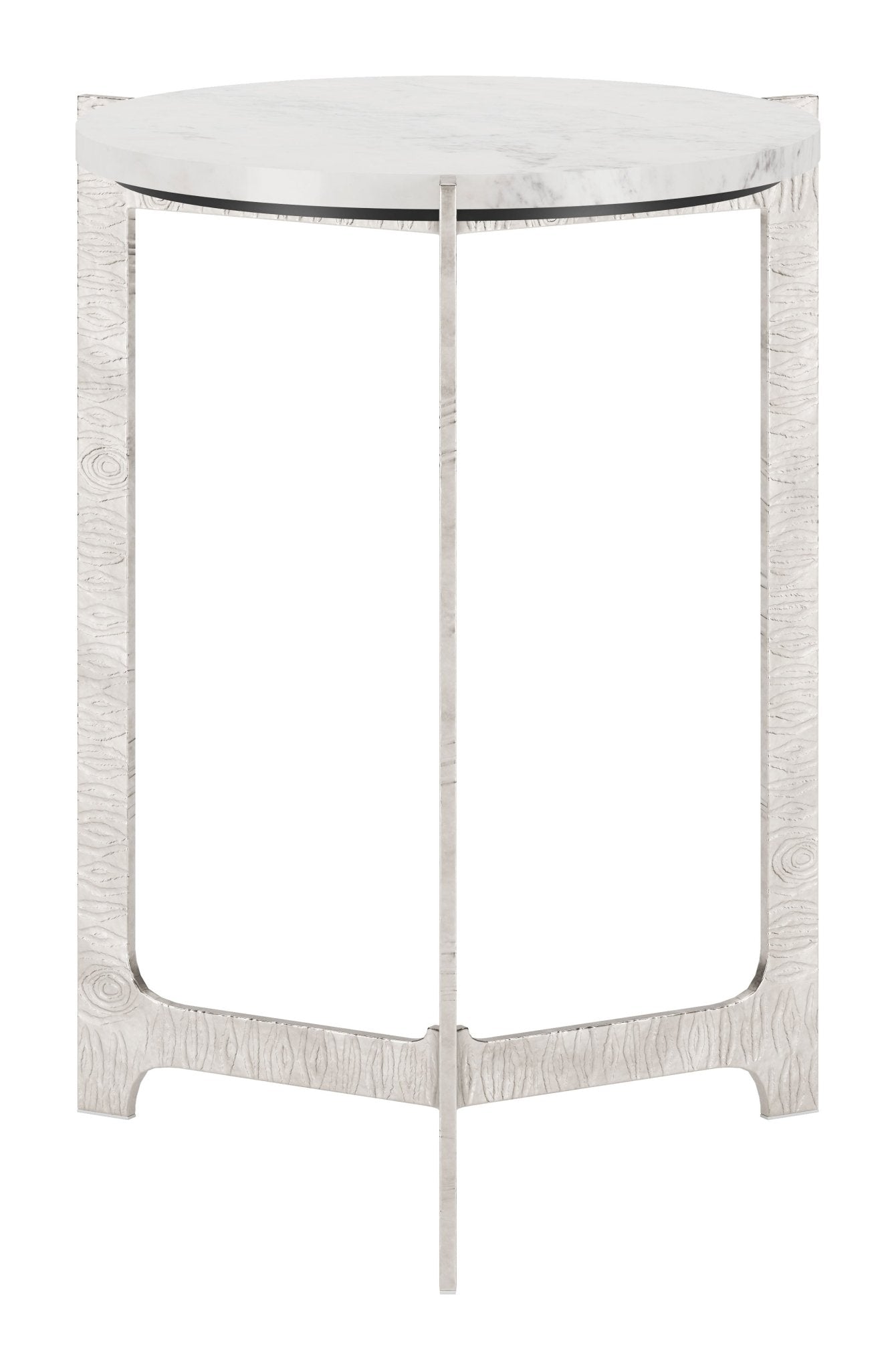 Barmas Side Table White & Silver - Cozy Roots Decor
