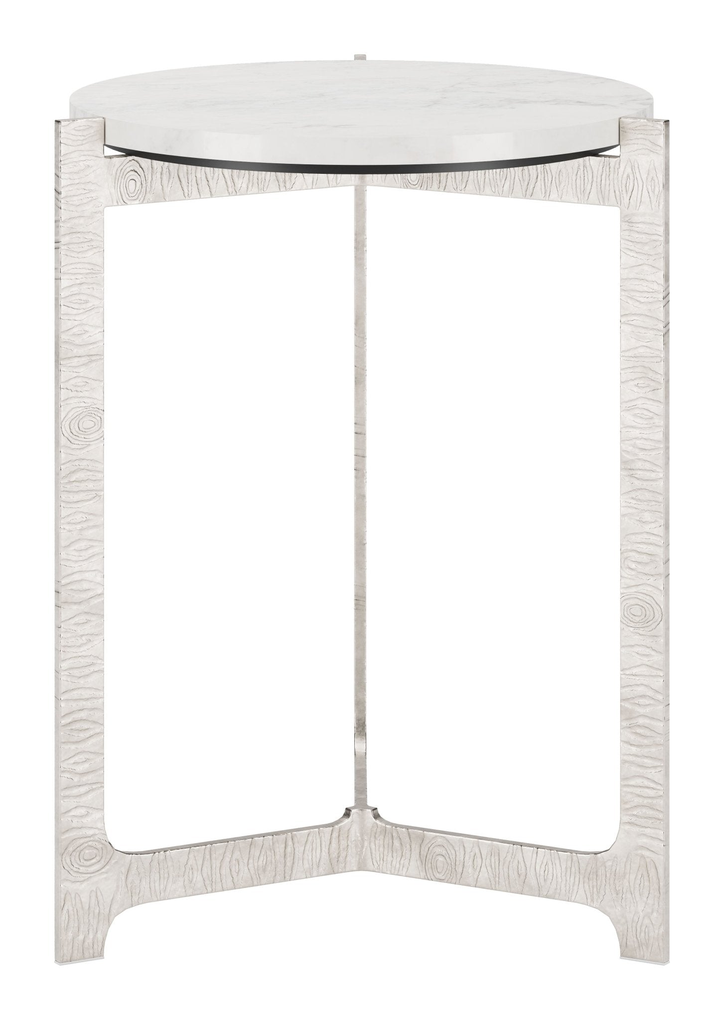 Barmas Side Table White & Silver - Cozy Roots Decor