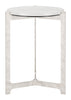 Barmas Side Table White & Silver - Cozy Roots Decor