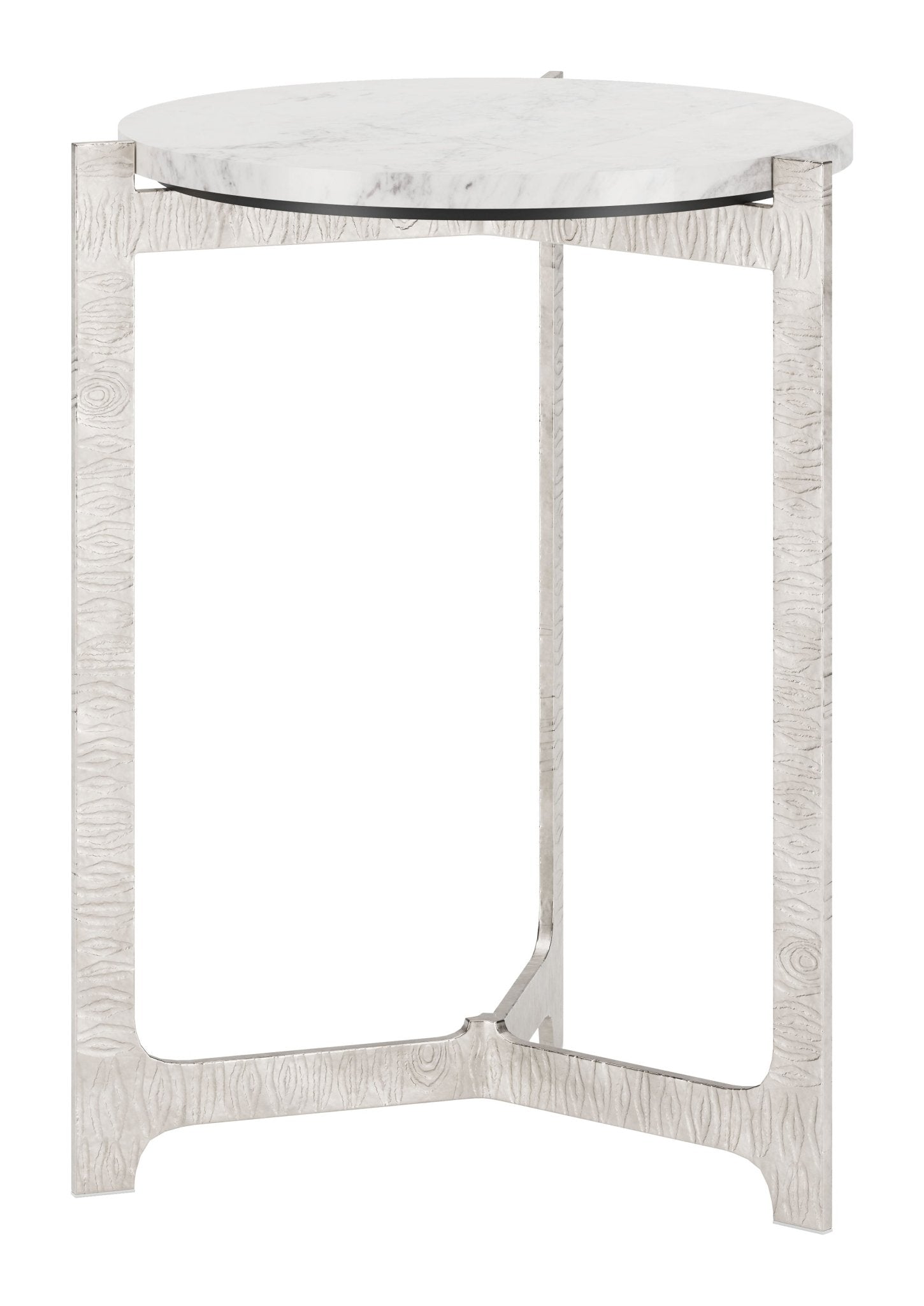 Barmas Side Table White & Silver - Cozy Roots Decor