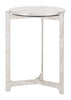 Barmas Side Table White & Silver - Cozy Roots Decor