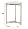 Barmas Side Table White & Silver - Cozy Roots Decor
