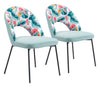 Bethpage Dining Chair (Set of 2) Multicolor Print & Green - Cozy Roots Decor