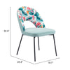 Bethpage Dining Chair (Set of 2) Multicolor Print & Green - Cozy Roots Decor