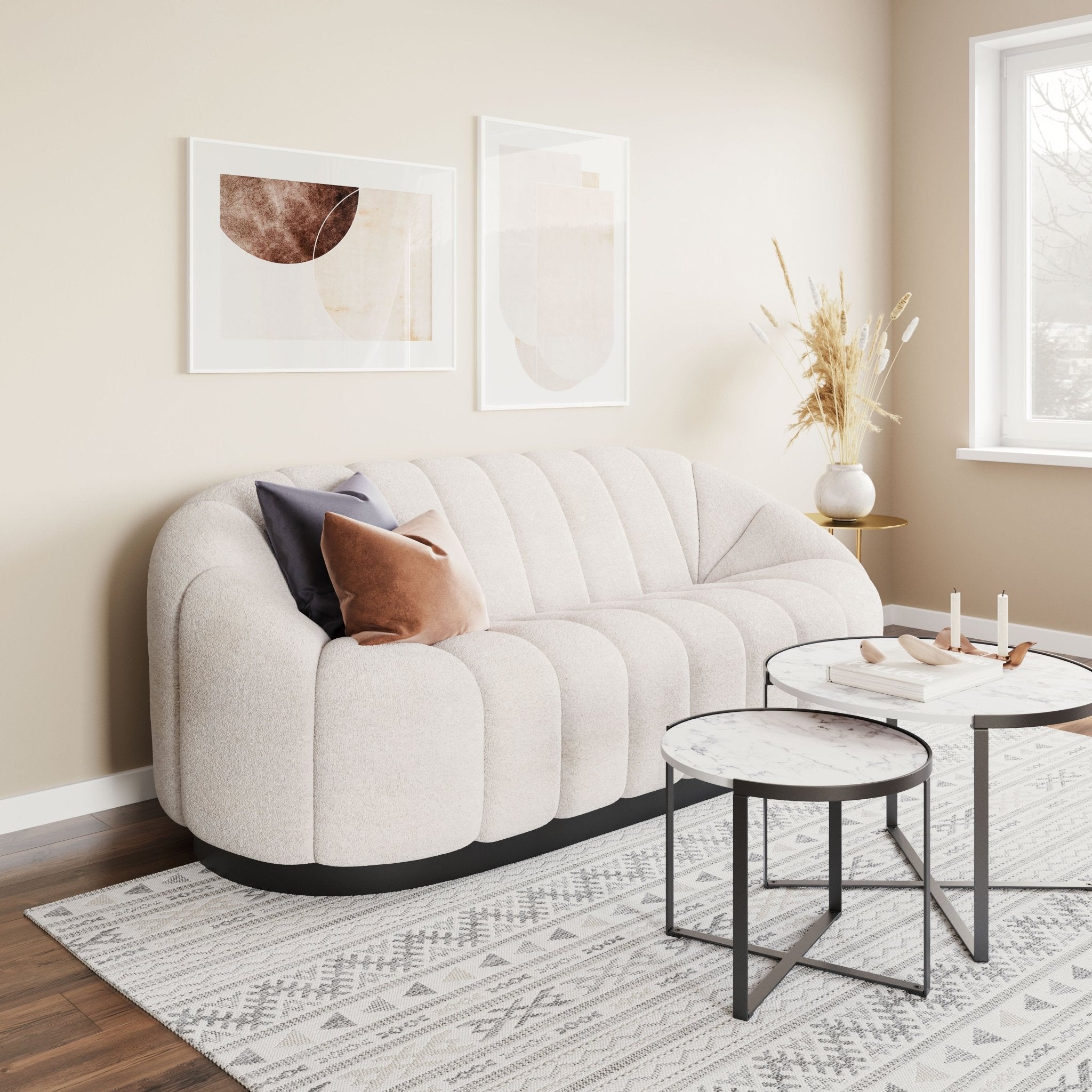 Bhutan Sofa Cream - Cozy Roots Decor