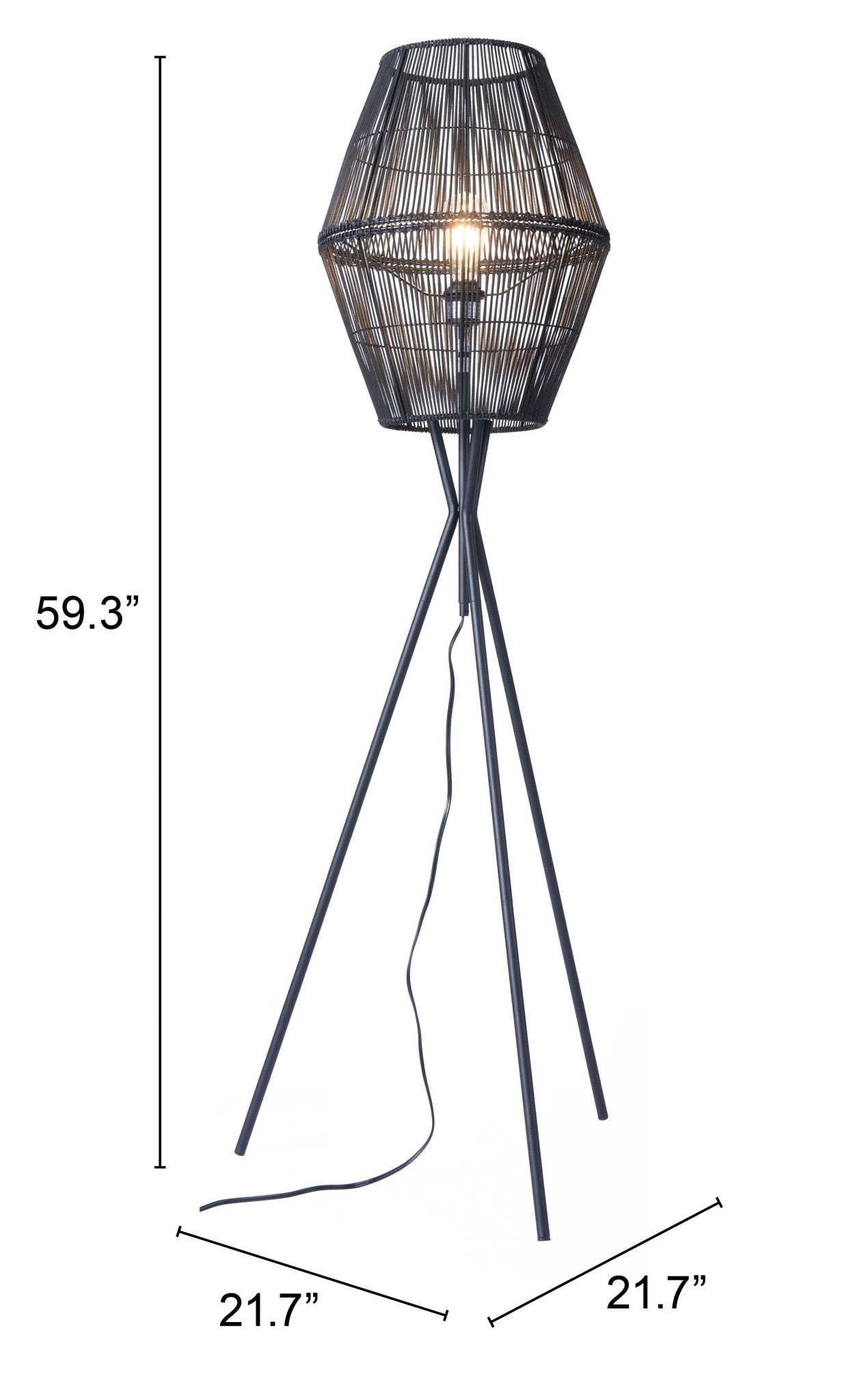 Billie Floor Lamp Black - Cozy Roots Decor