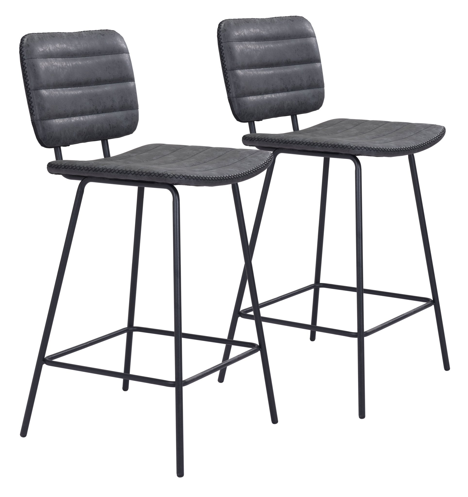 Boston Counter Stool (Set of 2) Vintage Black - Cozy Roots Decor