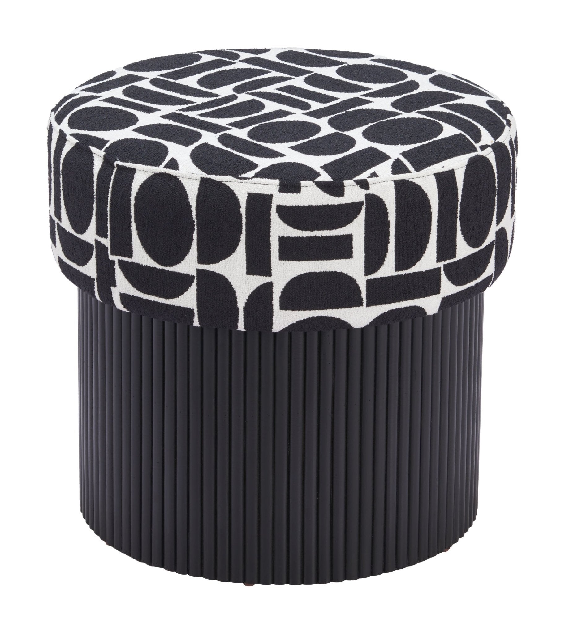 Boto Storage Ottoman Black & White - Cozy Roots Decor
