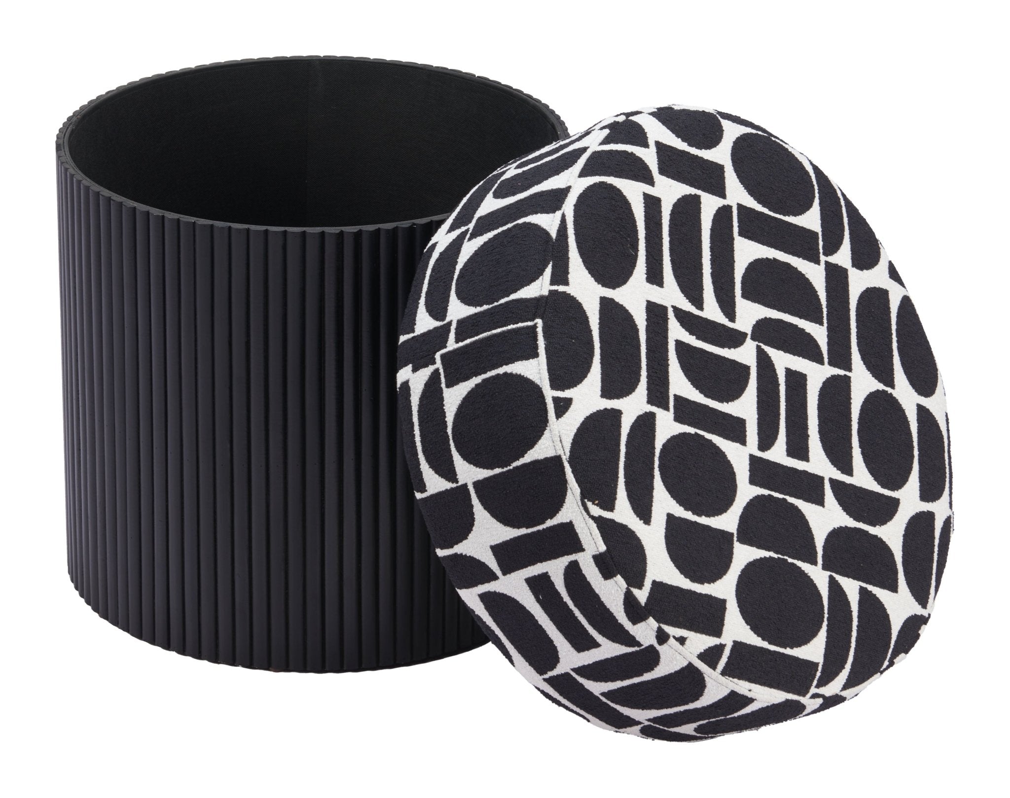Boto Storage Ottoman Black & White - Cozy Roots Decor